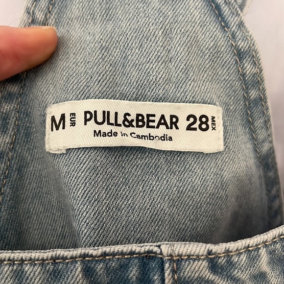 Pull&Bear Light Denim Pinafore Dress - Size M - Picture 4 of 6
